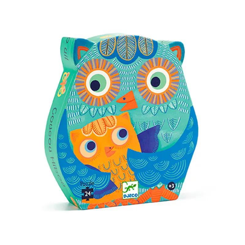 Hello Owl Silhouette Puzzle – Engaging 24-Piece Animal Design