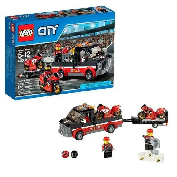 LEGO City Race Motorcycle Transport Trailer Set 60084