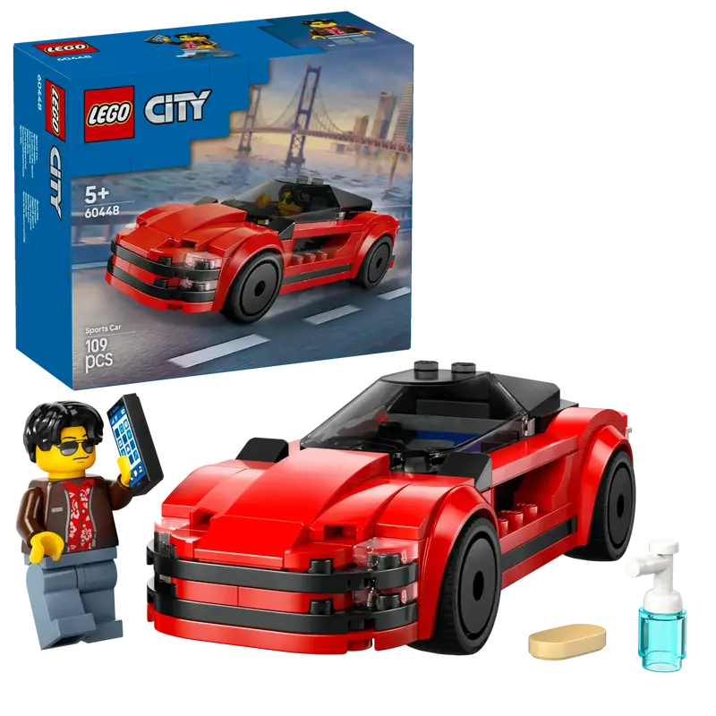 LEGO City Rode Sports Car with Racing Accessories (60448)