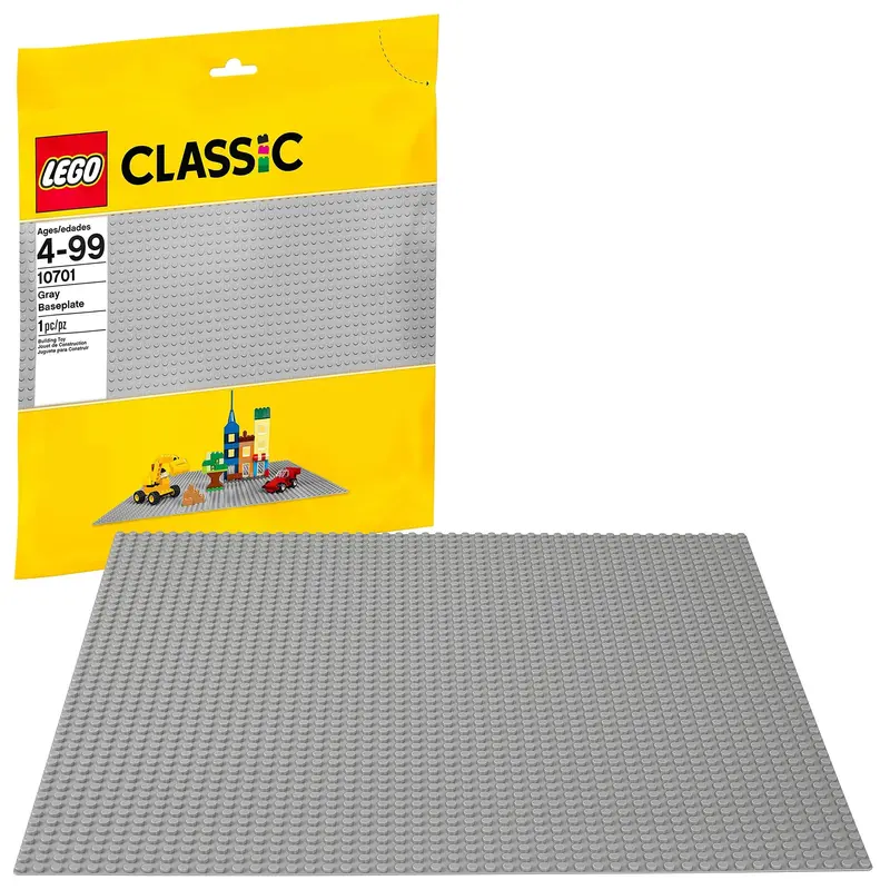 LEGO Classic Grey 48×48 Baseplate for Building Projects (10701)