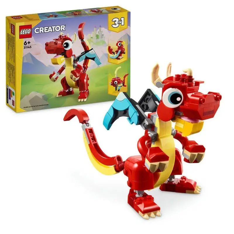 LEGO Creator 3-in-1 Red Dragon Building Set 31145