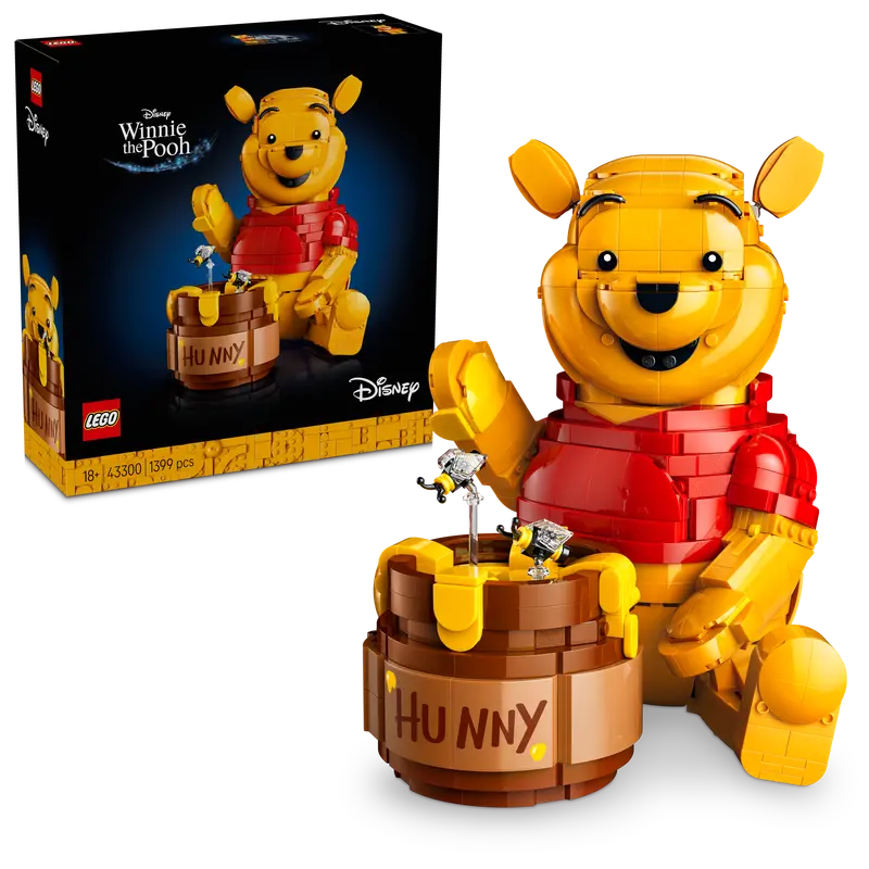 LEGO Disney Winnie the Pooh Honey Pot Display – Nostalgic Adult Building Set – Includes Pooh Minifigure, Eeyore Figure, and Honey Jar – Charming Gift for Classic Animation Lovers