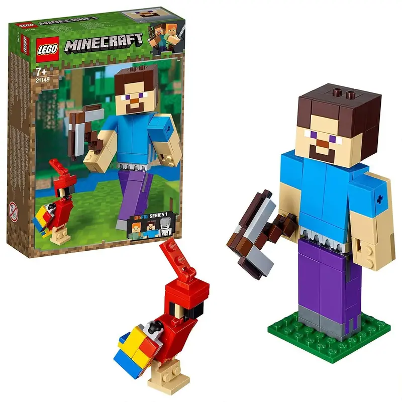 LEGO Minecraft BigFig Steve with Parrot 21148