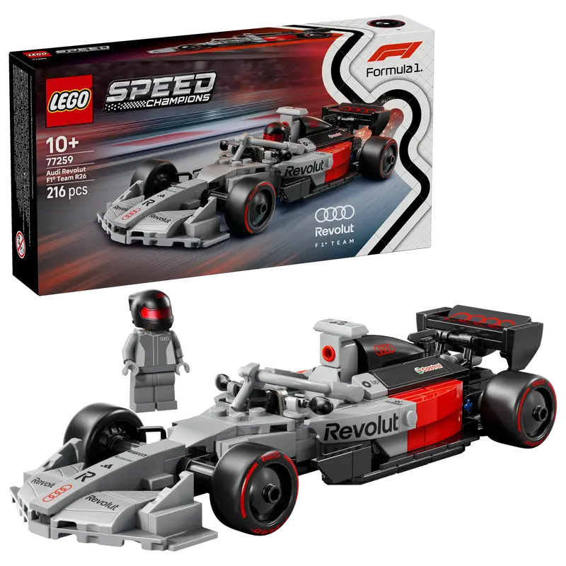 LEGO Speed Champions Audi R26 F1 Race Car – High-Performance Build with Driver Minifigure – Racing-Themed Set for Speed Enthusiasts Age 8+