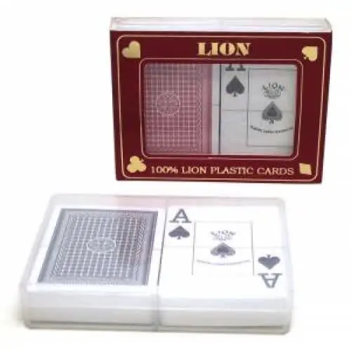 Lion 100% Plastic Playing Cards – 2-Deck Set